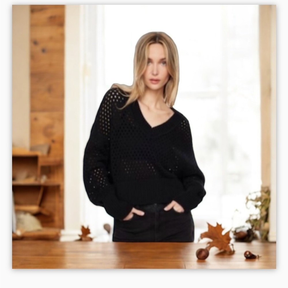 Black Open Knit Oversized Sweater
XS (Fits S/M) EUC - Picture 5 of 12